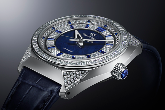 Diamonds blue sapphires and Platinum 950. A new Grand Seiko