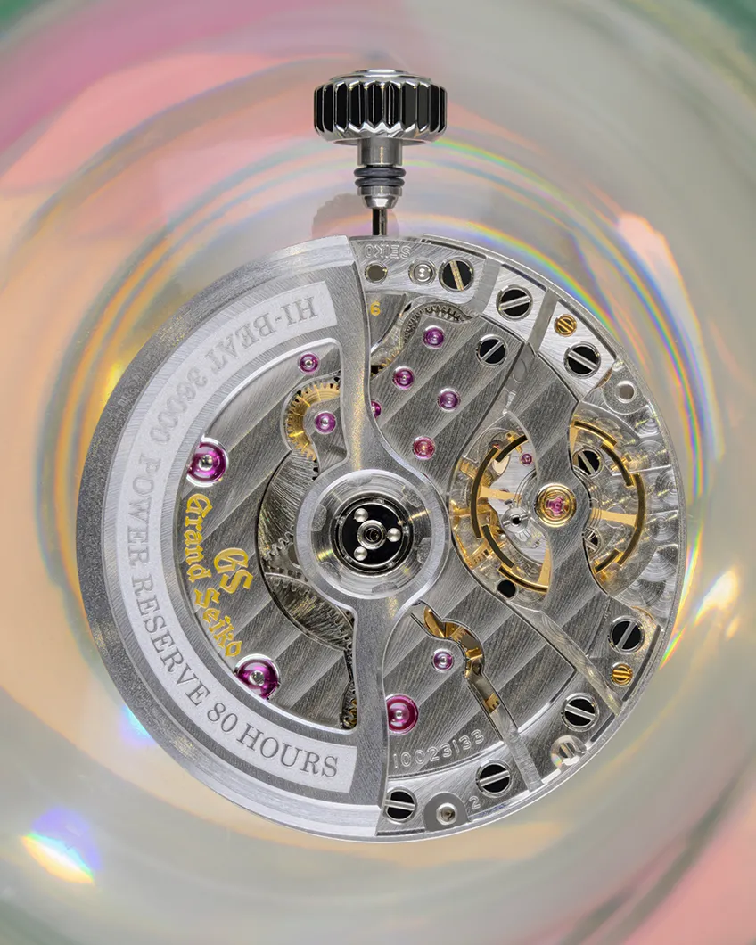 A visual capturing the Grand Seiko 9S Mechanical movement, Caliber 9SA5, like a piece of art.