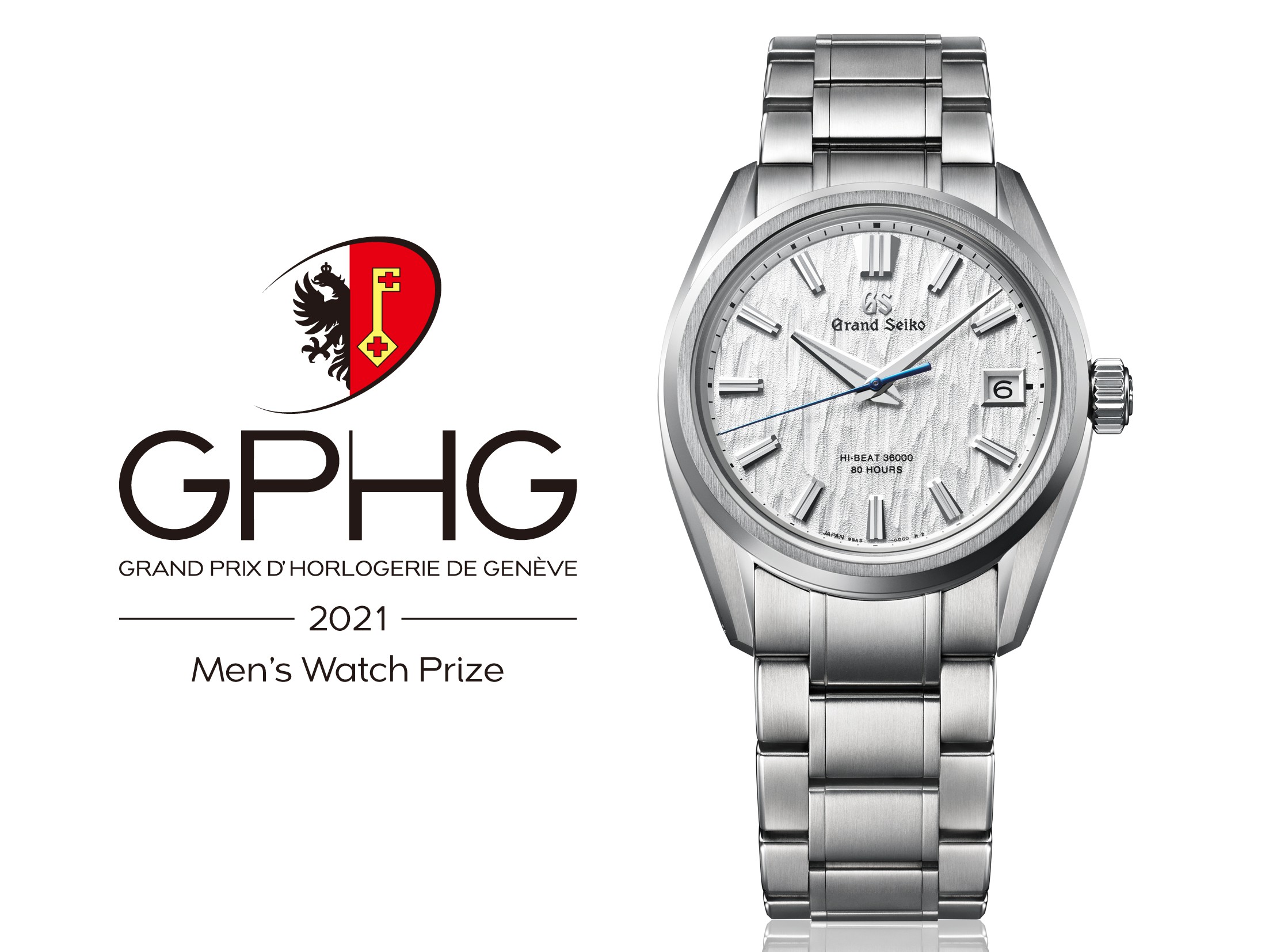 The Grand Seiko Hi-Beat 36000 80 Hours wins the Mens Watch Prize at the 2021 Grand Prix dHorlogerie de Genève